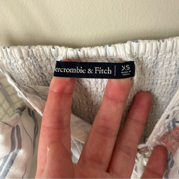 Abercrombie & Fitch Women’s Floral Embroidered Striped Mini Sun Dress Size XS - Picture 4 of 7